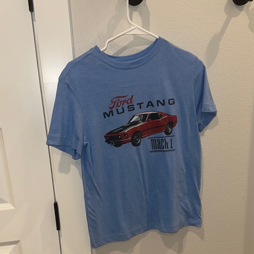 EUC Crazy 8 Brand Boys Size L Large 10 12 Ford Mustang Mach 1 Kids Blue T-Shirt